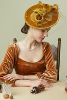 Retro Tea Party Fascinator | Saddle Brown | 3