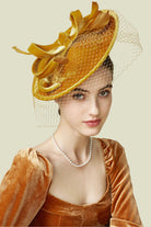 Retro Tea Party Fascinator | Saddle Brown | 1