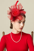 Retro Polka Dot Veil Fascinator | Red | 9