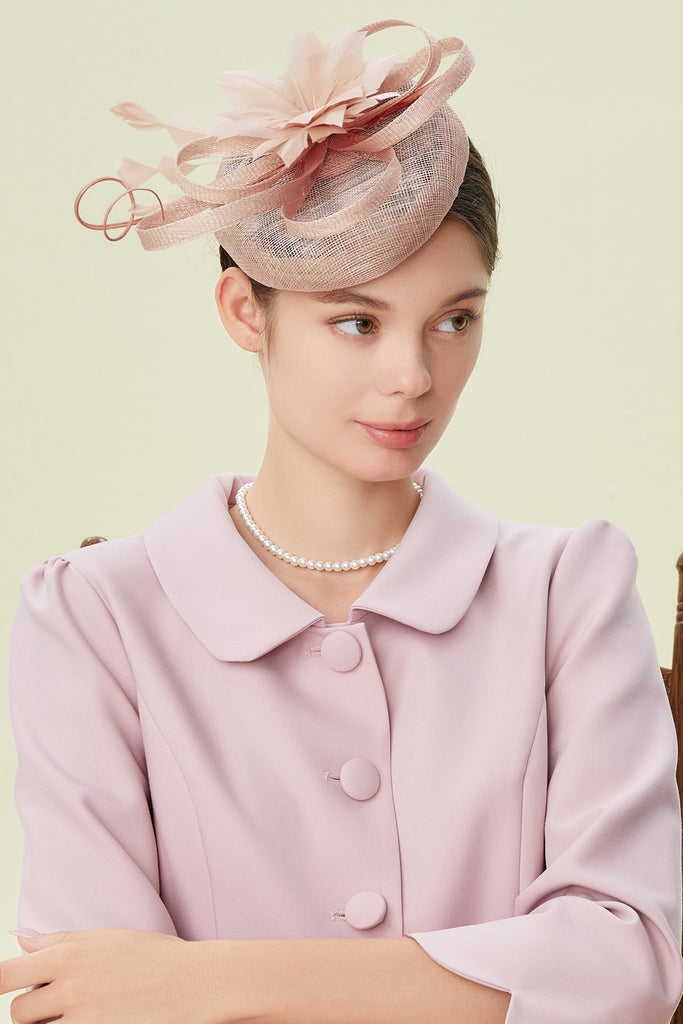 Pillbox Cambric Feather Fascinator - BABEYOND