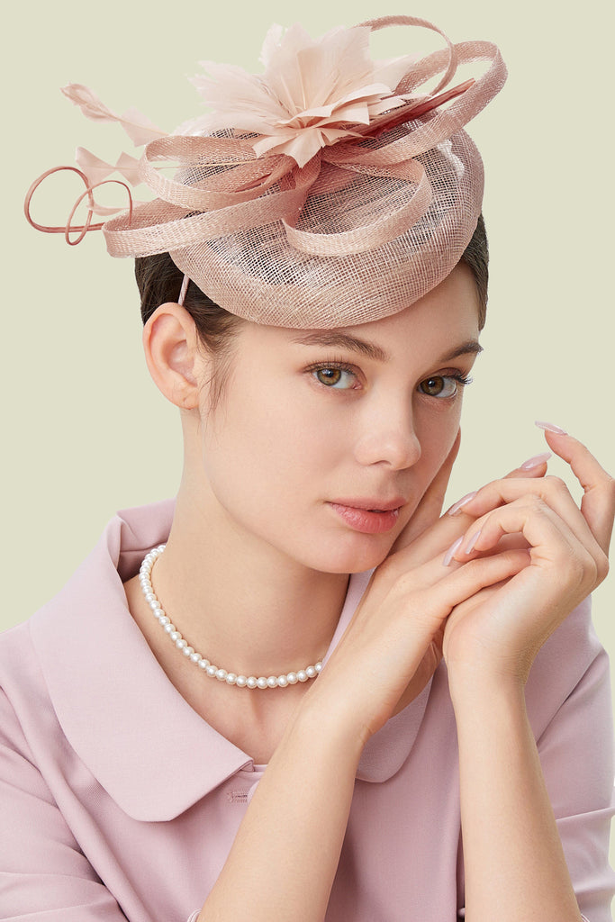 Pillbox Cambric Feather Fascinator - BABEYOND