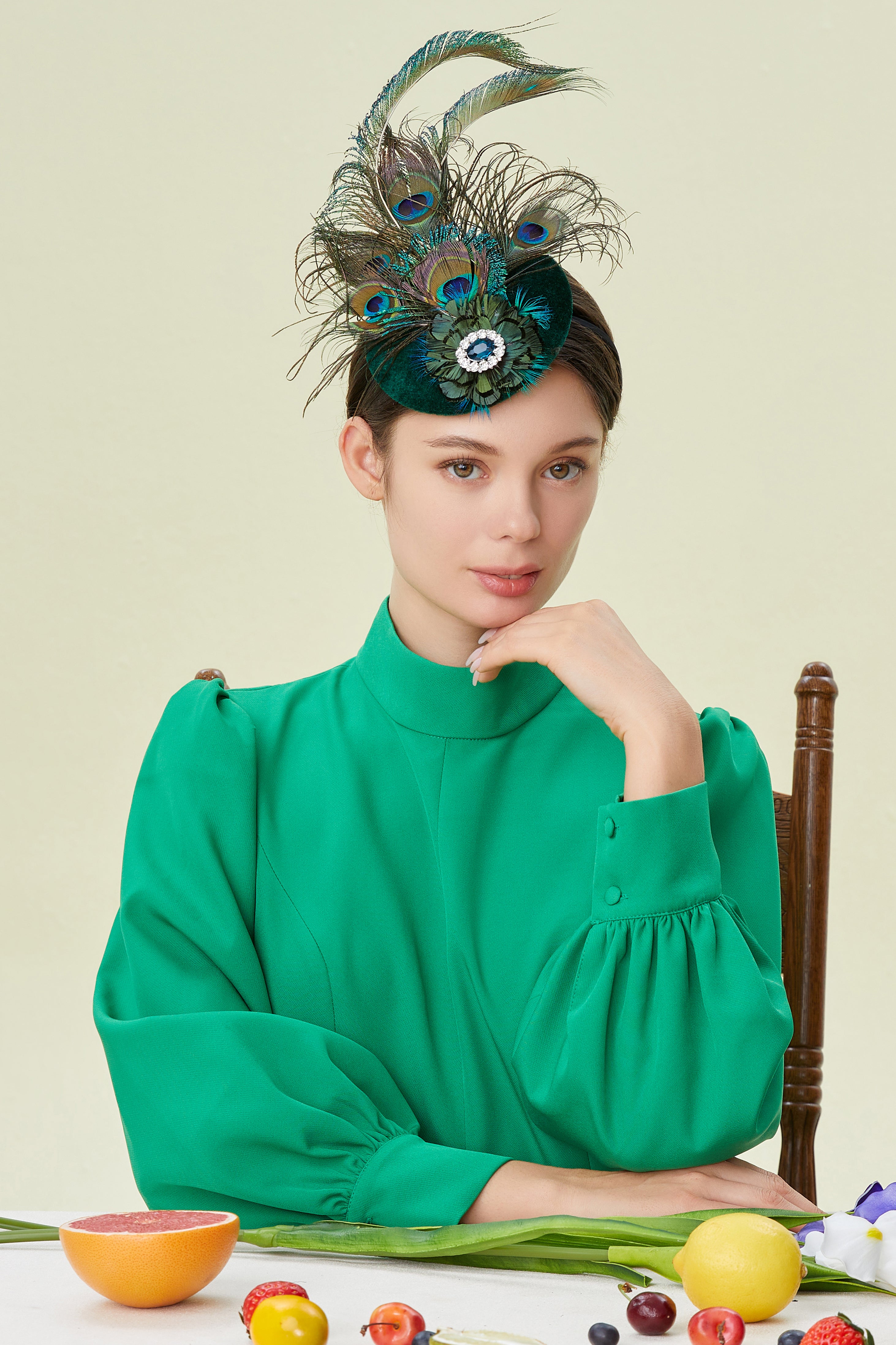 Pillbox Peacock Flapper Fascinator | 3