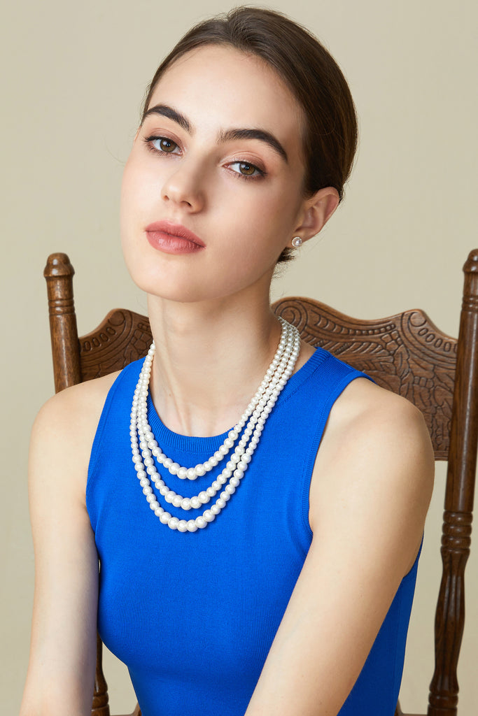 Remarkable Multi Strand Pearl Necklace - BABEYOND