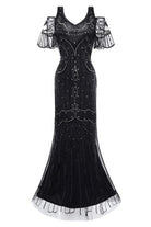 Off Shoulder Cutout Mermaid Prom Dress | Black | 3