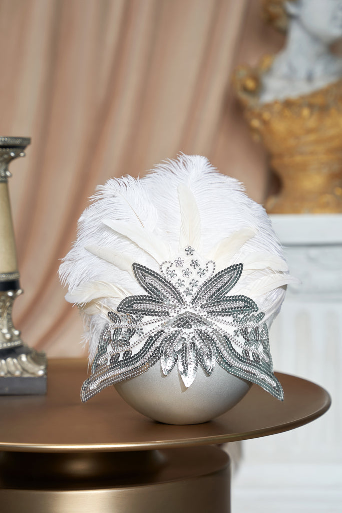 Carnival Sequined Fluffy Feather Headband - BABEYOND