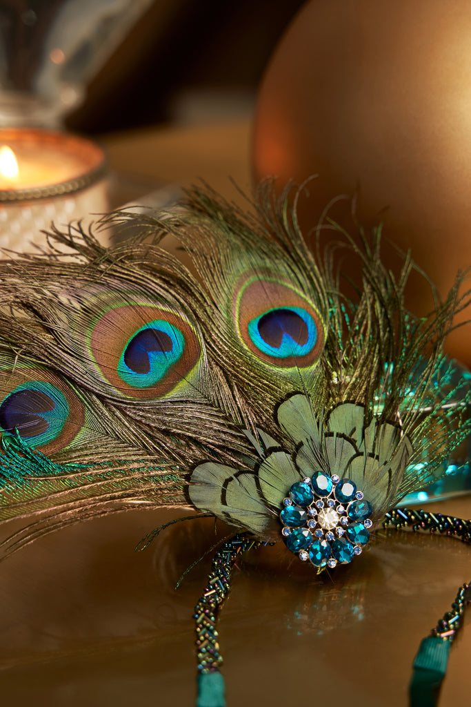 Nymph Peacock Feather Headpiece - BABEYOND