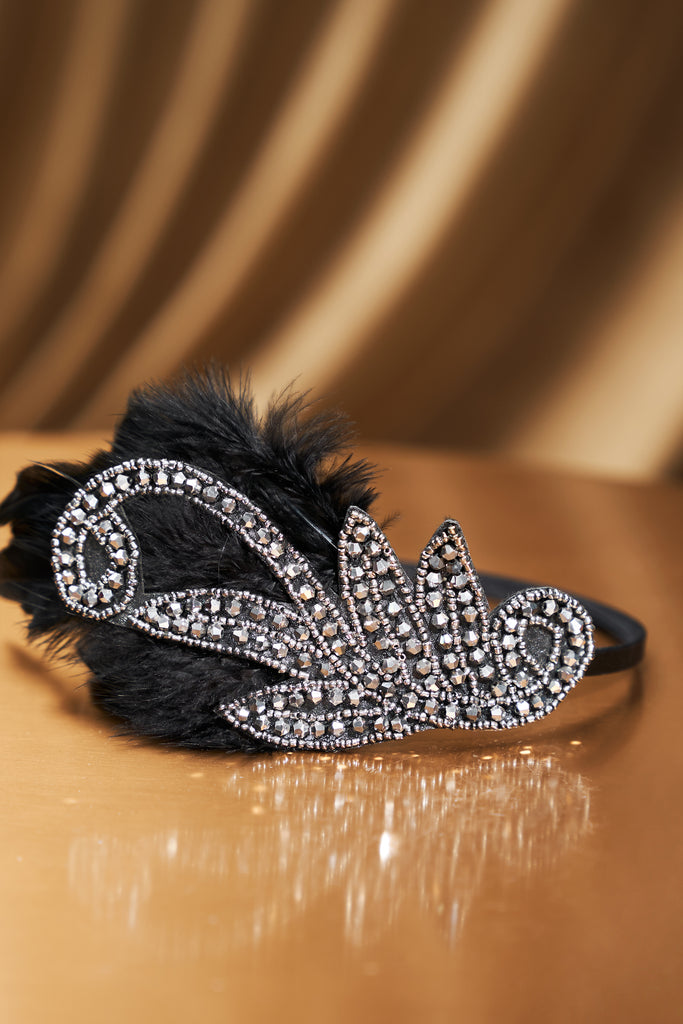 Embroidered Leaf Feather Headband - BABEYOND