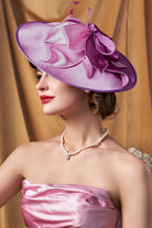 Wide Brim Floral Race Day Fascinator | lightpurple | 2