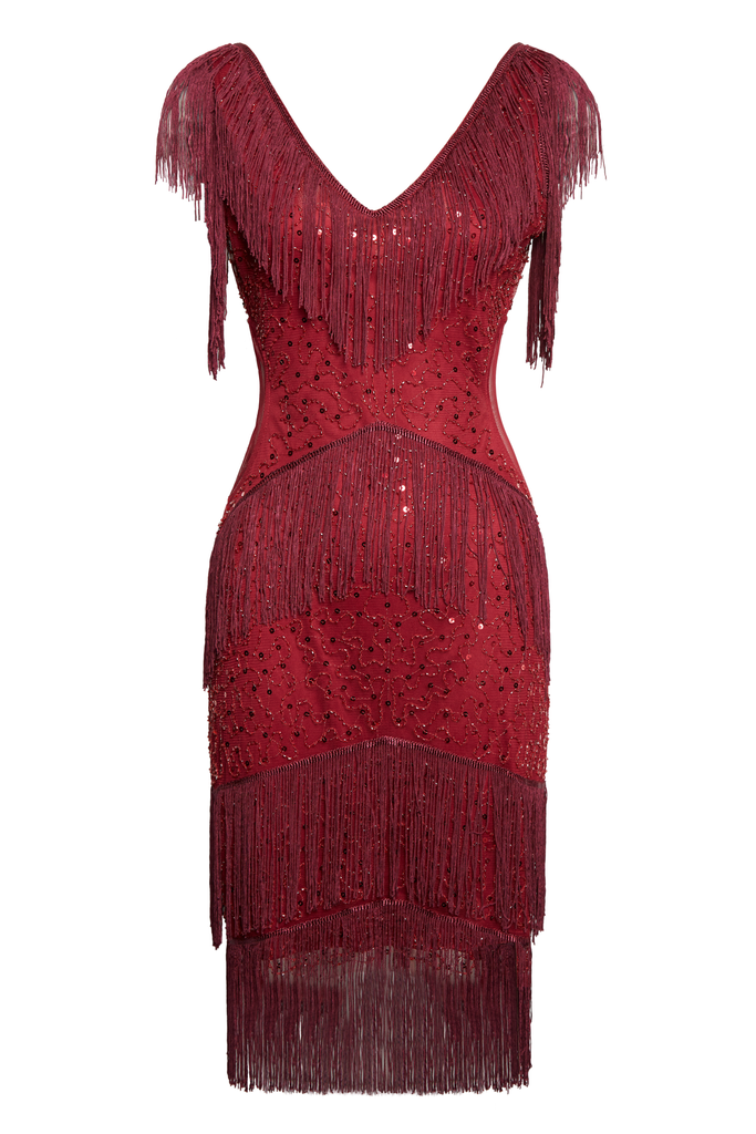Embroidery Multi-layered Tassel Dress - BABEYOND