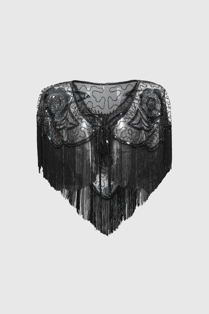 1920s Beaded Sequin Gatsby Shawl - BABEYOND