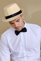 1920s Mens Panama Fedora Hat |  Wheat | 6