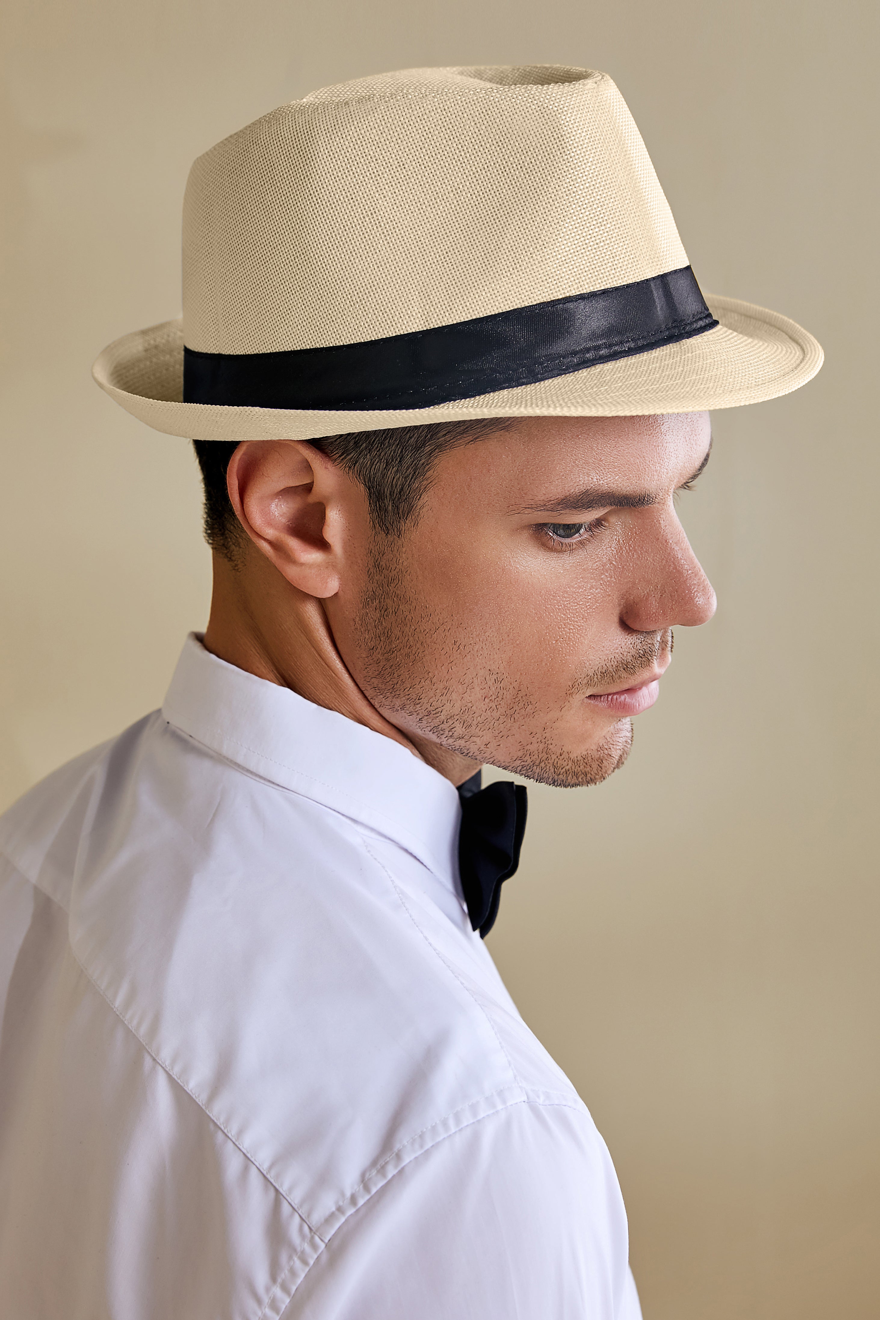 1920s Mens Panama Fedora Hat |  Wheat | 5