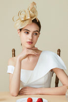 Classic Elegant Pillbox Fascinator | Light Gold  | 11