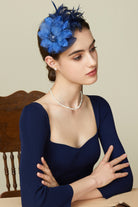 Tea Party Feather Fascinator | Sapphire Blue | 6