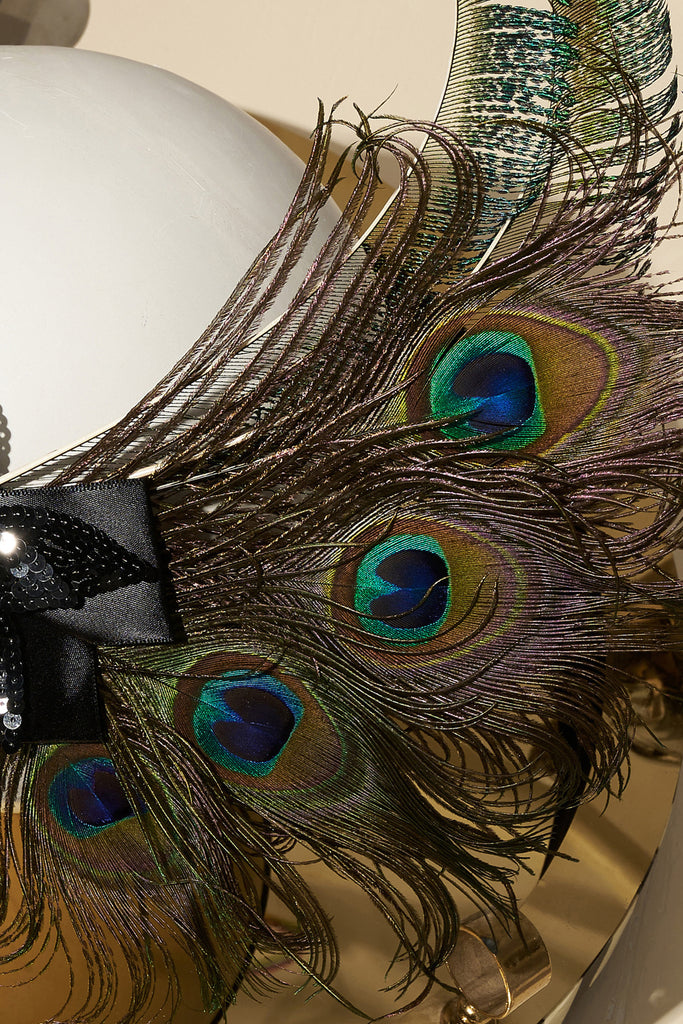 Beaded Sequin Peacock Headband - BABEYOND